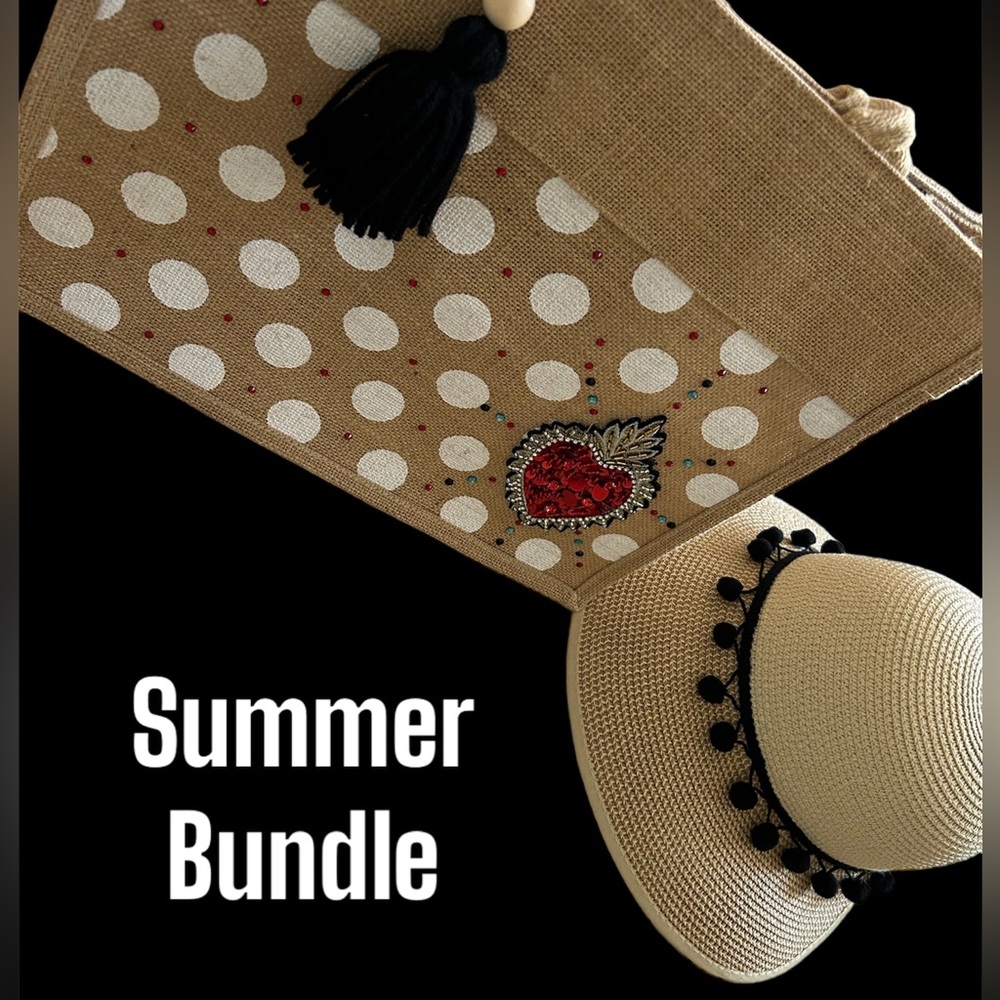 Summer tote bag and hat